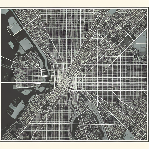 Archive-style street grid illustration